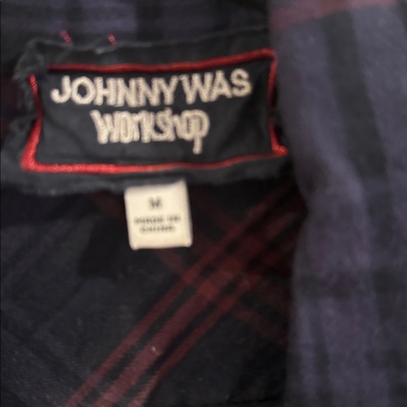 Johnny Was Velvet Back Embroidered Flannel Tunic Shirt - Picture 3 of 8